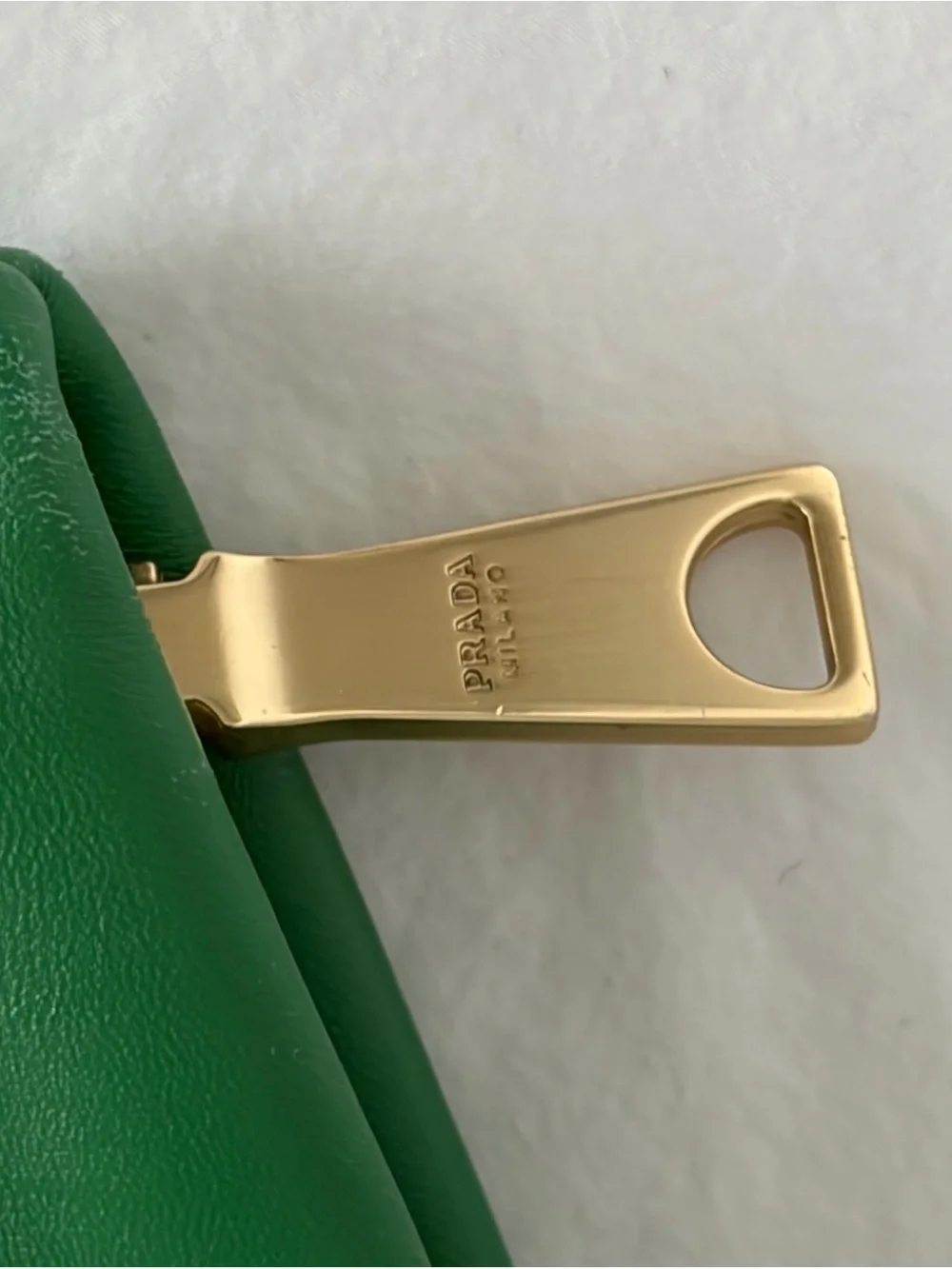 Prada Green and Black Fold-Over Men's Clutch with Gold Logo